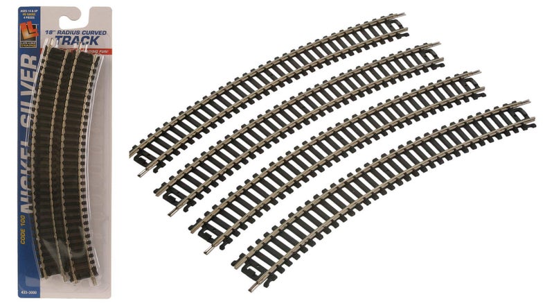 Life Like Code 100 Nickel Radius Curve Toy (4 Pack), Silver, 18 - Image 3